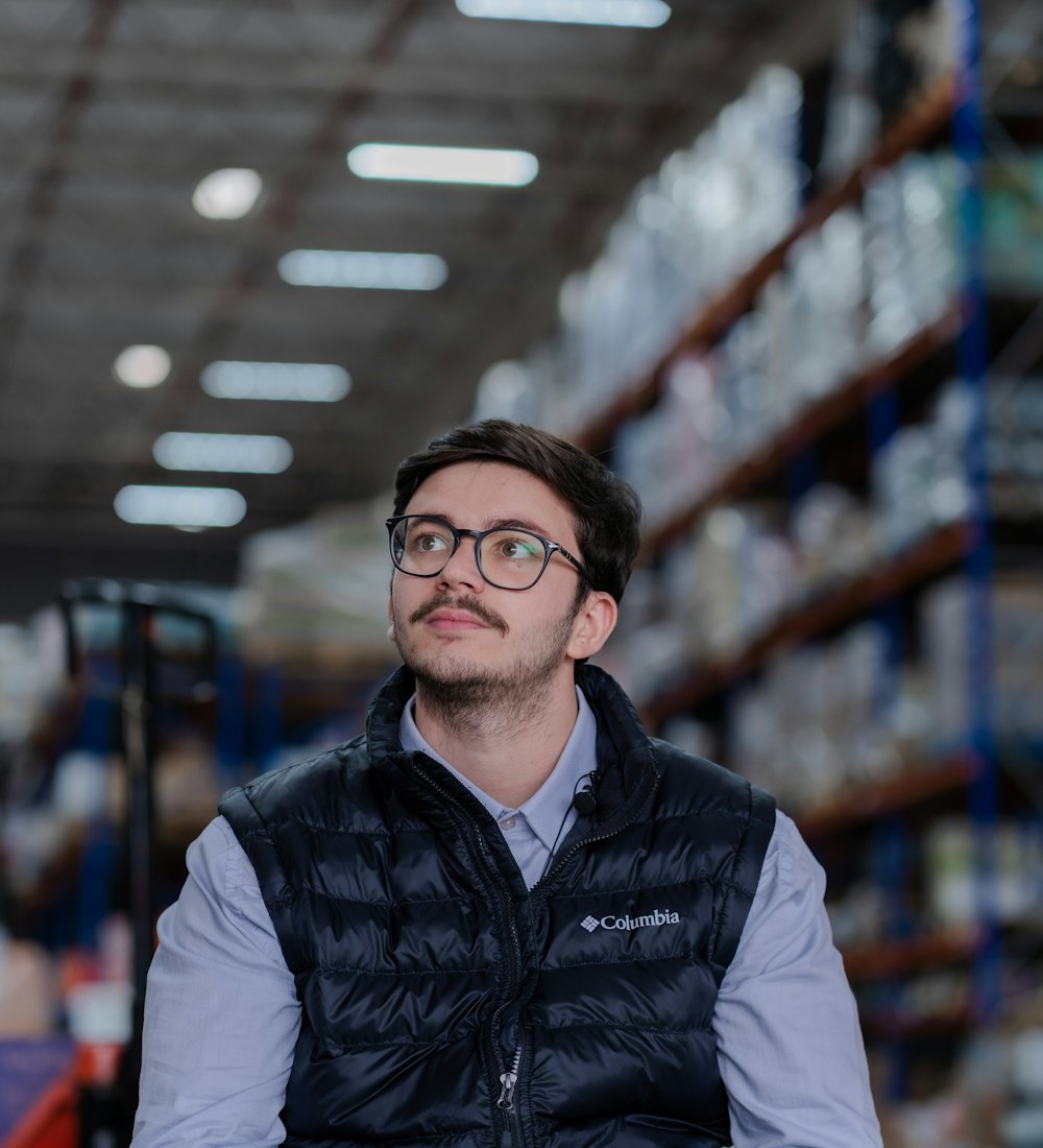 Logistics manager holding a tablet in a warehouse